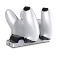 Miniatyrbilde 1 av 7: PS5-kontrollerlader, PS5-ladestasjon med dobbel ladebase for to PS5-kontrollere LED-indikator, PS5-kontrollerladerstasjon