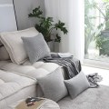 Miniatyrbillede 4 af 7: Pudebetræk 18 x 18 Sæt med 2 Stribet Fløjl Corduroy Grå Sofa Pudebetræk Dekorative Puder til Sofa Stol Seng, Lysegrå, 45x45cm