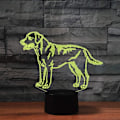Miniatyrbilde 4 av 8: WJ 3D Gullhund Fjernkontroll 16 Farger Nattlys Illusjon Akryl LED Bordlampe Sengesidelampe Barn Soverom Skrivebord Dekor Bursdagsgaver Leke for Barn