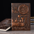Miniatyrbillede 1 af 6: Håndlavet hardcover PU notesbog Europæisk stil præget retro notesblok A5 dagbog