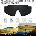 Pikkukuva 2 / 5: Polarisoidut urheiluaurinkolasit miehille ja naisille, ajoon, kalastukseen, pyöräilyyn ja maastopyöräilyyn, UV400-suoja : Clear Gray Frame-gray Lens