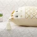 Miniatyrbillede 4 af 5: Pudebetræk 12x20 Tommer Naturlig Bomuld Håndvævet Tuftet Dekorativ Kvast Pudebetræk til Sofa Seng Soveværelse Stue (Gul)