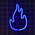 Miniatyrbild 1 av 4: Flammformad neonljus för sovrumsestetik LED-skylt för väggdekor USB/batteridriven flammformad neonskylt neonljusskyltar (blå)