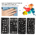 Miniatyrbillede 8 af 11: Negleplade til stempling, stencils, mønster, DIY, negletryk, stempling, skabelon, manicure-værktøj 09-12