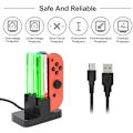 Miniatyrbild 4 av 6: Nintend Switch 4-kontrollspelet Laddare LED-indikator Laddningsdockningsstation för Nitendo Switch Nintendoswitch NS Joy-con Tillbehör