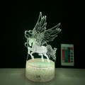 Miniatyrbillede 2 af 7: JUSTUP LED natlampe  Enhjørning-serie  3D illusionslampe 16 farver fjernbetjening til børns soveværelse dekorative lys -- Mønster E（Crack Seat）