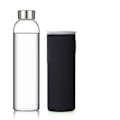 Miniatyrbillede 1 af 5: Karaf 420 ml med ærme og låg i rustfrit stål - Lækagesikker hætte, genanvendelig, perfekt til rejser og opbevaring af drikkevarer, juice, sort