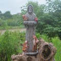 Miniatyrbillede 4 af 6: St. Francis og venner have statue med fuglefoder Kreativ harpiks håndværk statue til have gård dekoration