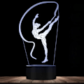 Miniatyrbilde 4 av 7: WJ 3D Gymnastikk Fjernkontroll 16 Farger Nattlys Illusjon Akryl LED Bordlampe Sengelampe Barn Soverom Skrivebord Dekor Bursdagsgaver Leker for Barn