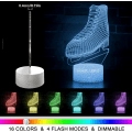Miniatyrbild 3 av 7: WJ 3D Illusion Skate Night Light LED-lampa Fjärrkontroll 16 Färger Skrivbordslampa Julgåvor Sovrumsinredning Barnleksaker Pojkpresenter