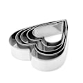 Miniatyrbillede 1 af 5: Foose Cookie Cutters Hjerte 5-delt sæt, Størrelser 1,5 \"til 3,75\", Rustfrit stål Cookie Form