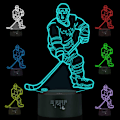 Miniatyrbillede 2 af 5: Hockey Natlampe til Børn, Led Lys 3D Optisk Illusion Lampe Soveværelse Dekoration Belysning Natlampe med Smart Touch 7 Farver, Cool G