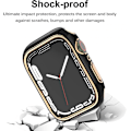 Miniatyrbild 4 av 5: För Apple Watch Series 7 41mm, Pläterad styv PC-ramfodral Slim All-Around Bumperfodral för Apple Watch Series 7 (roséguld svart)