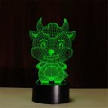 Miniatyrbild 1 av 6: 3D-lampa tecknad djur illusion nattljus lampa för barn pojkar flickor sovrum dekoration färgförändrande lampa USB+batteridriven födelsedag julklapp (get) getter