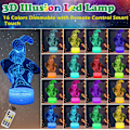 Miniatyrbillede 7 af 7: WJ 3D Illusion LED-lampe Superhelt 3D Natlampe til børn 16 farver skiftende berøring og fjernbetjening Dekorlampe til drenge piger julegaver Spindelmannen
