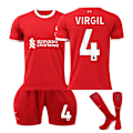 Pikkukuva 1 / 2: Liverpoolin Lasten Jalkapalloasusetti Sukilla - No.4 VIRGIL#26 (2023-2024) No.4 VIRGIL #26