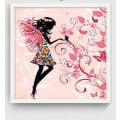 Miniatyrbillede 3 af 4: Flower Fairy 2 Vægkunst Lærredstrykplakat, Enkelt Mode Vandfarve Kunsttegning Dekor og Børneværelse (Sæt med 3 Uindrammede, 20''x20'')