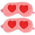 Miniatyrbillede 1 af 5: Night Eyeshade 2 stk. Sød Sovemaske Sød Natbind for Øjnene Øjenmaske Piger Sovemaske Sovende Maske Ansigtsmaske Hjerteformet Ispose Sl