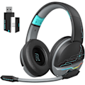 Pikkukuva 1 / 7: G08 Kaksinkertainen langaton pelikuuloke mikrofonilla PS5:lle, PS4:lle, PC:lle, matkapuhelimelle, tabletille: 2,4 GHz langaton + 5,3 Bluetooth - Kevyt - R
