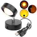 Miniatyrbillede 6 af 11: USB-projektorlampe til husholdningsprojektion, dekorationslampe til stuevæg, solnedgangsfarve