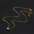 Miniatyrbild 5 av 5: Halsband med hjärta och initial i rostfritt stål, minikolje med bokstav, 14K guldpläterat titanstål ----- Guld F