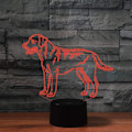 Miniatyrbilde 3 av 8: WJ 3D Gullhund Fjernkontroll 16 Farger Nattlys Illusjon Akryl LED Bordlampe Sengesidelampe Barn Soverom Skrivebord Dekor Bursdagsgaver Leke for Barn