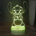 Miniatyrbillede 7 af 8: Smuk Stitch 3D LED-nattelys, tegneserie Lilo & Stitch bordlampe, pigers skrivebordslampe, baby soveværelse sovende nattelampe, sengebordslampe, fødselsdagslys
