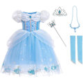 Miniatyrbillede 1 af 7: Piges Prinsesse Kostume + Tilbehør Halloween Karneval 5-6 Years