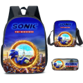 Miniatyrbild 1 av 4: SONIC ryggsäck Sonic grundskola ryggsäck 3-delad anime tecknad film ryggsäck axelväska pennväska Style X three-piece