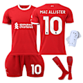 Pikkukuva 1 / 2: 2023-2024 Liverpoolin lasten jalkapalloasusetti, jossa sukat ja polvisuojat - nro 10 MAC ALLISTER#M No.10 MAC ALLISTER #M