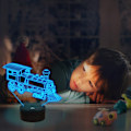 Miniatyrbillede 6 af 6: Qinwei Tog Natlampe 3D Illusion Lampe 16 Farver Skiftende med Fjernbetjening Dim Funktion