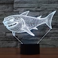 Pikkukuva 4 / 9: 3D Hai-yövalo LED-illuusiolamppu 7 väriä vaihtuva pöytälamppu kosketusohjauksella USB-kaapelilla Makuuhuoneen sisustus Juhla- ja syntymäpäivälahjat Lelut