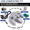 Miniatyrbillede 2 af 5: Retro USB Controller til N64 Spil, N64 Classic USB Controller Gamepad Joystick, Spilkonsol til N64 System Raspberry Pi/Windows
