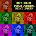 Miniatyrbillede 7 af 8: Chainsaw Man Akryl 3D Natlampe, Illusion Anime Lampe Soveværelse Dekoration 7 Farve Touch Control 16 Farve Skift Natlys Børnegaver Julegaver Motorsågsmannen