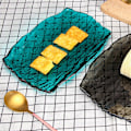 Miniatyrbilde 3 av 5: Rektangulære salatfat, porselen dessertfat, små serveringsbrett for salat, frukt, sushi forrett og fester - Stablebare