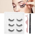 Miniatyrbilde 10 av 11: Selvklebende Eyeliner Vannflytende Eyeliner Kunstige Vipper Pinsett Sminkeverktøysett (E69 Svart Boks)