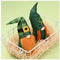 Miniatyrbild 3 av 5: Dekoration av St. Patrick's Day Gnome - Grön bladfestival Långbent rutig tygdocka Irländsk festivalskog Äldre Muppet Dekorationsartiklar C