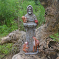 Miniatyrbillede 2 af 6: St. Francis og venner have statue med fuglefoder Kreativ harpiks håndværk statue til have gård dekoration