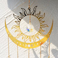 Miniatyrbillede 2 af 5: WJ123 Solfangere Krystal Vindklokker - Stor Sol og Måne Solfanger til Vinduer Hængende Prisma Krystaller Boho Hjem Have Baghave R Prism Sun