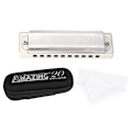 Miniatyrbillede 1 af 11: KONGSHENG AM-20D Fosfor Bronze Reed 10 Huller 20 Tone Blues Harmonika i A-Dur (Hvid)