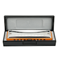 Miniatyrbillede 2 af 11: Blues Harmonika 10 Huller Mundharmonika D-Nøgle Rustfrit Stål ABS-Harpiks Blæseinstrument Orange
