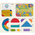 Miniatyrbild 2 av 6: Trä Mönster Block - Tangram Form Set Stapling Spel Trä Djur Pussel Förskola Pussel Present För Barn I Åldern 3, 4, 5