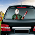 Pikkukuva 1 / 5: (1 paketti) Halloween-pyyhin Tarra Irrotettava auton takalasin pyyhin Tarra Auton tarra koristelu (Jason pyyhin)