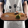 Miniatyrbillede 2 af 8: 2 stk. Store træfade serveringsbakker Akacietræ Charcuterie fad til madbakke Ost serveringsbræt Rektangulære tallerkener Plat