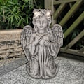 Miniatyrbilde 2 av 3: Engel hagestatue utendørs dekor, engel hagefigur med solcellelys  harpiks hagekunstdekorasjon plenornament skulptur