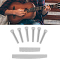 Miniatyrbild 9 av 11: Gitarrstallpinne mutter sadel POM Folk gitarr universal delar ersättning pack tillbehör vit