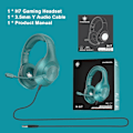 Miniatyrbilde 6 av 7: Gaming Headset PS4 Headset, Xbox Headset med 7.1 Surround Sound, Gaming Over Ear Hodetelefoner med Støydemping Fleksibel Mikrofon Memo