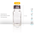 Miniatyrbillede 2 af 7: Salt- og pebersæt med rustfrie toppe, sæt af 2 (stribede rektangulære shakere) Striped rectangular Shakers