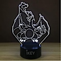 Miniatyrbilde 6 av 8: 3D Illusion Charizard LED nattlys, 7 farger gradvis endring USB berøring bryter 3D visuelle lys for feriegaver eller hjemmedekorasjoner