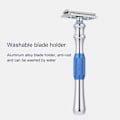 Miniatyrbild 9 av 11: Man Rakning Razor Klassisk Dubbelkant Razor och Bas Säkerhet Rakning (Blå Razor   Bas)